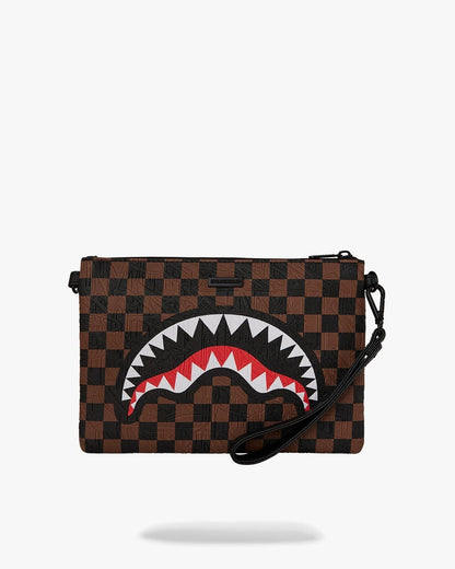 Pochette Sprayground marrone  "CHECK 2 EMBOSS CROSSOVER CLUTCH"