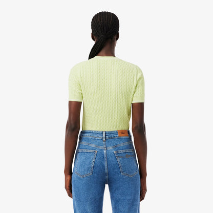 T-Shirt Lacoste in maglia ricamata donna