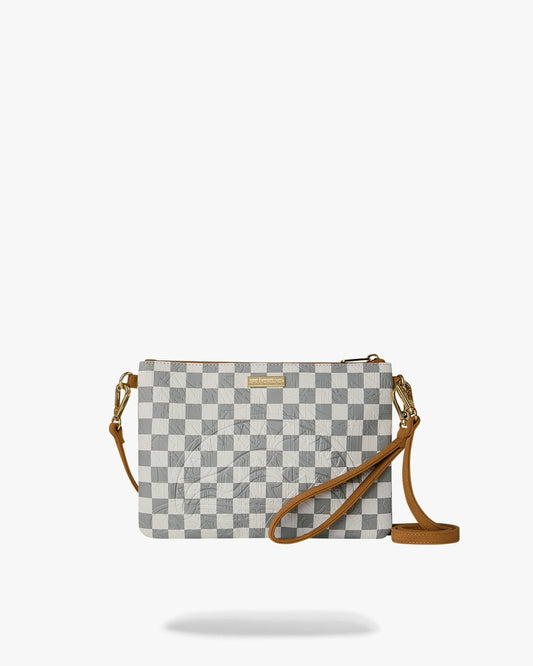 Pochette Sprayground bianco 3AM CREAM CROSSBODY POUCHETTE clutch con tracolla