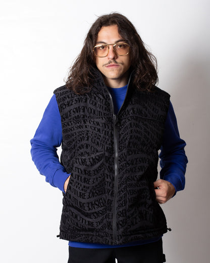 Gilet Versace Jeans Couture reversibile con logo all-over uomo