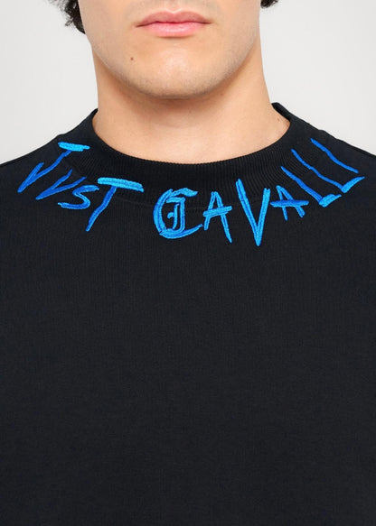 Felpa Just Cavalli "Logo Chain" girocollo uomo
