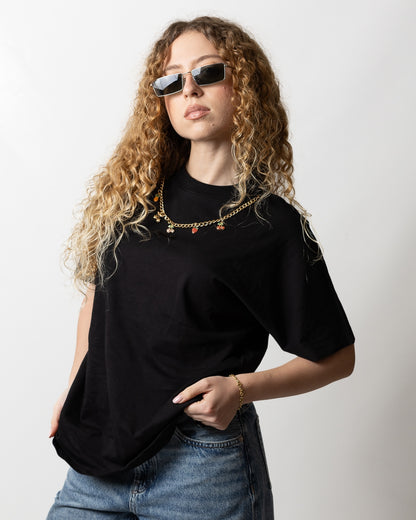 T-Shirt Disclaimer con catena donna