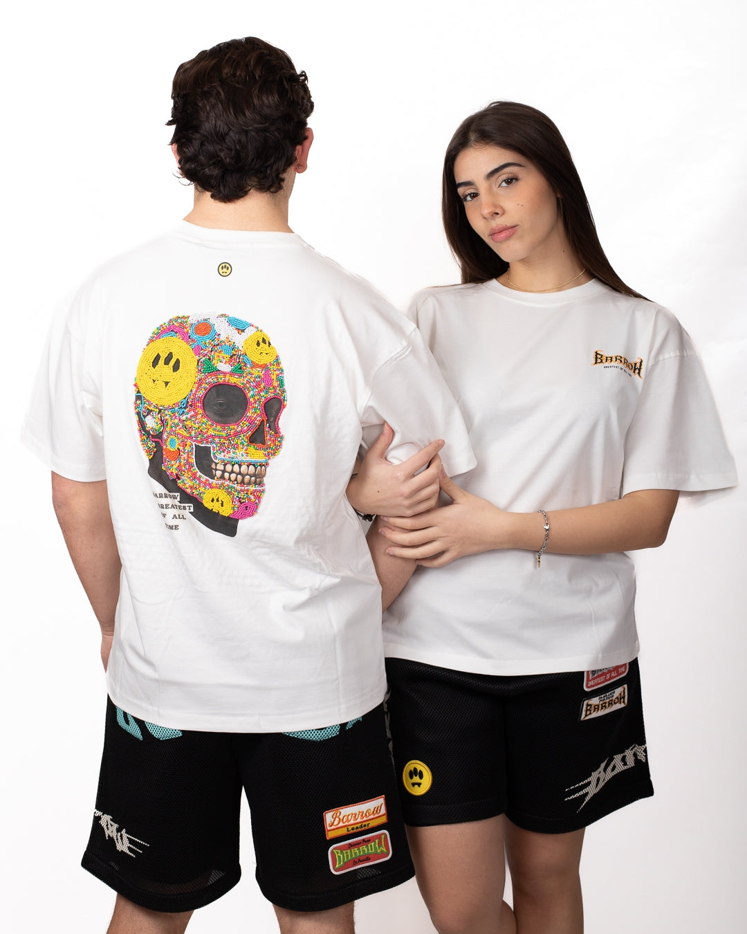 T-Shirt Barrow stampata con perline