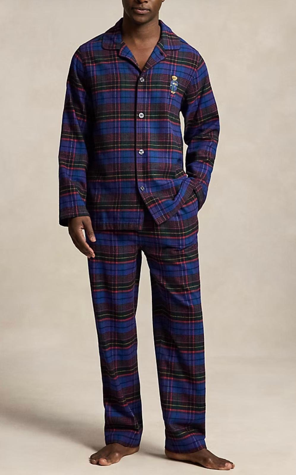 Pigiama Polo Ralph Lauren Bear scozzese in flanella