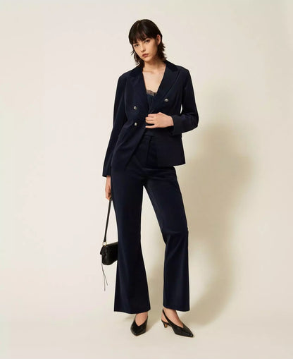 Pantalone Twinset Actitude flare in velluto donna