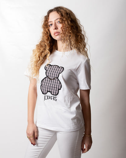 T-Shirt Iceberg con patch teddy e borchie donna