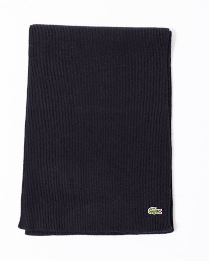 Sciarpa e cappello Lacoste in misto lana con costine