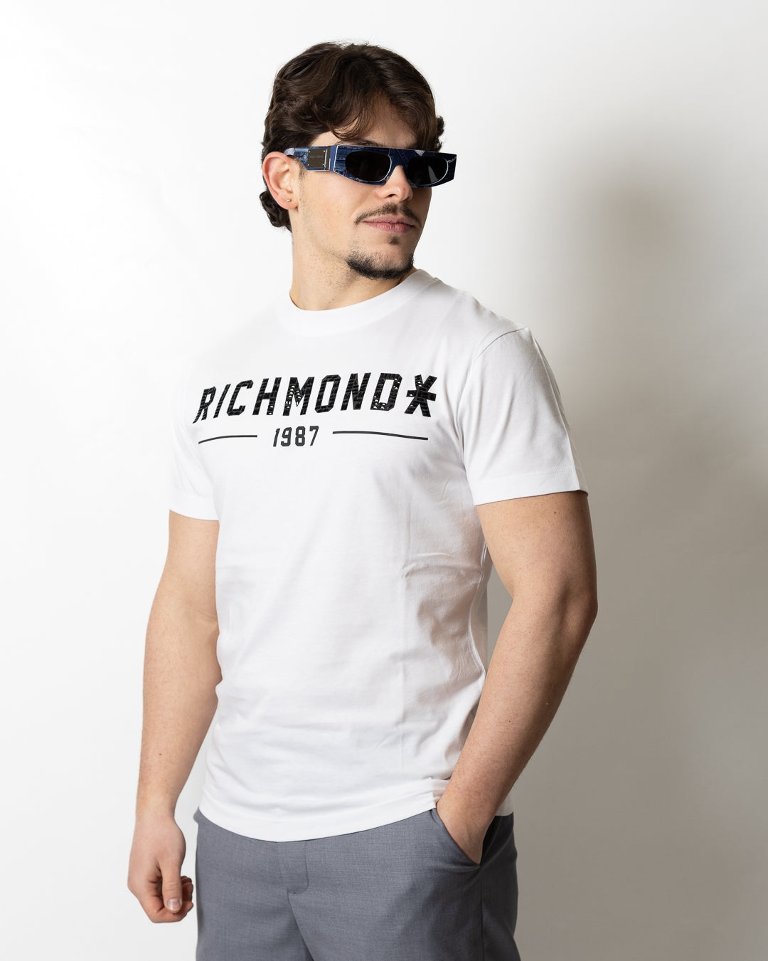 T-Shirt Richmond X con logo strass uomo