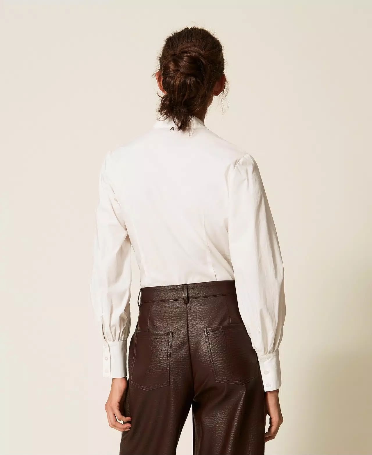 Camicia Twinset Actitude in popeline con volant donna