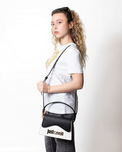 Borsa Just Cavalli con manico e tracolla "Metal Lettering" donna