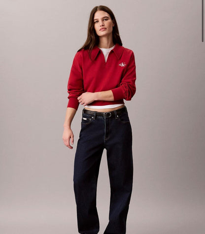 Felpa polo Calvin Klein Jeans con logo stampato e ricamato
