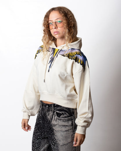 Felpa Marcelo Burlon con cappuccio "Logo Wings" donna