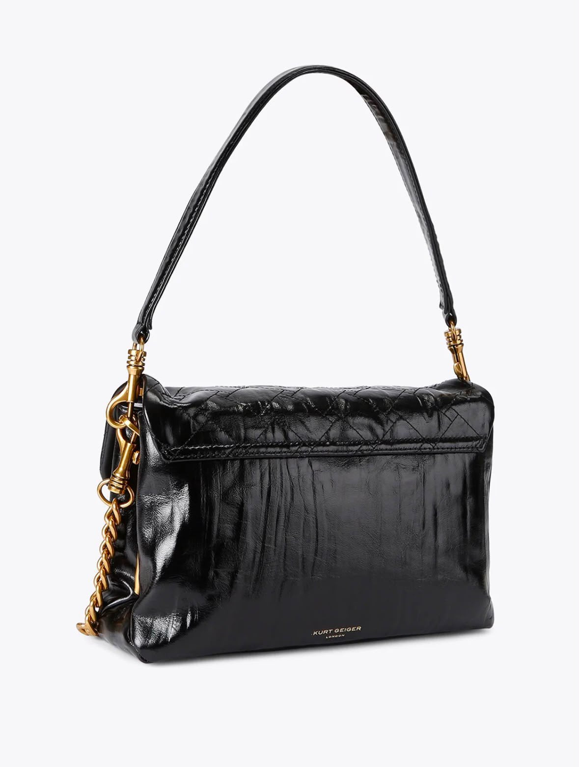 Borsa Kurt Geiger in pelle lucida con fenice frontale