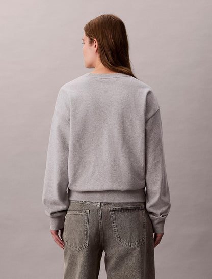 Felpa Calvin Klein girocollo con logo ricamato donna