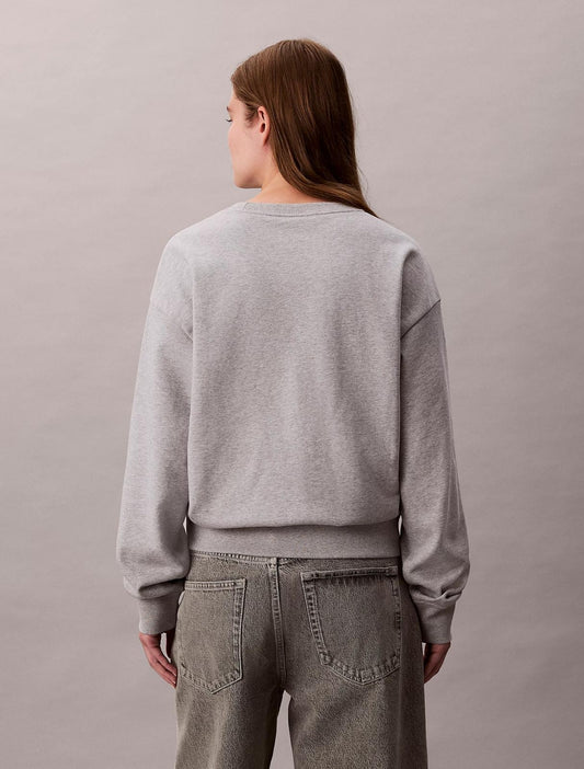 Felpa Calvin Klein girocollo con logo ricamato donna