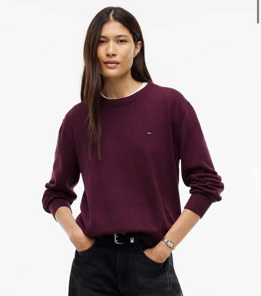 Maglia Tommy Jeans girocollo con logo ricamato