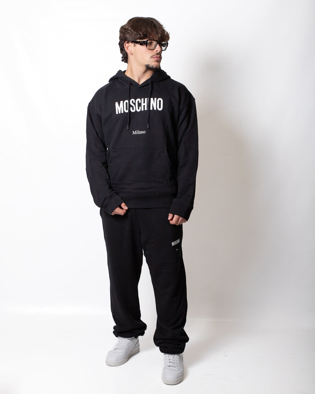 Felpa Moschino con cappuccio e logo basic