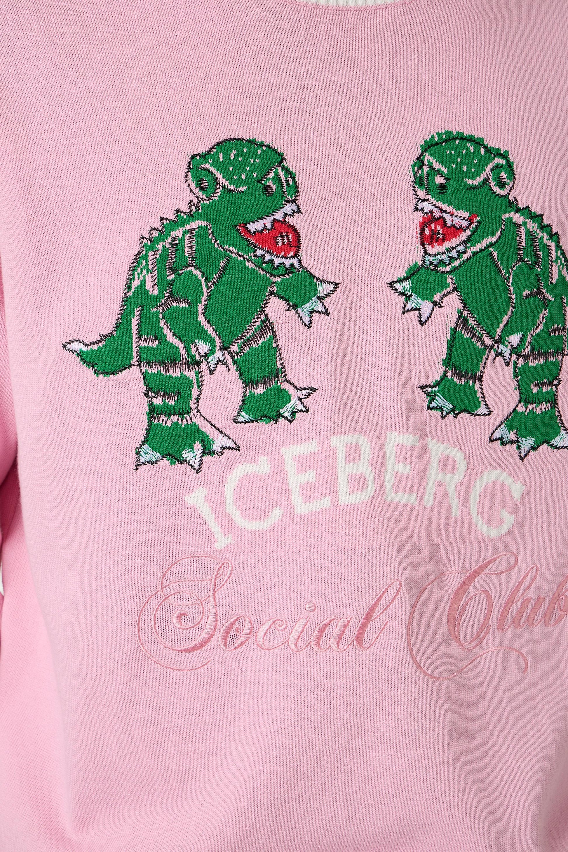 Maglia Iceberg girocollo con dinosauri intarsiati uomo
