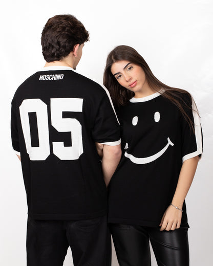 T-Shirt Moschino in lana "Smiley Movement" 