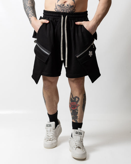Bermuda Comme des Fuckdown cargo in felpa con zip uomo