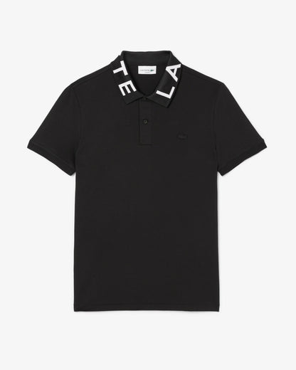 Polo Lacoste con logo sul colletto a contrasto jacquard