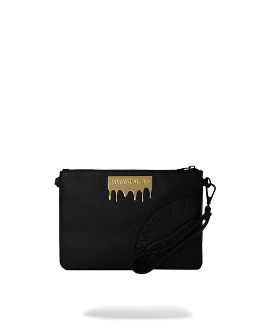 Pochette Sprayground nero Gold Brick Lux Tortuga clutch con tracolla