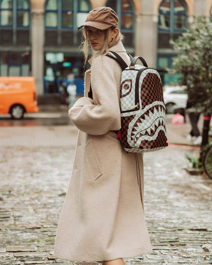 Zaino Sprayground marrone "CREAM AND BROWN TEAR CHECK BACKPACK"