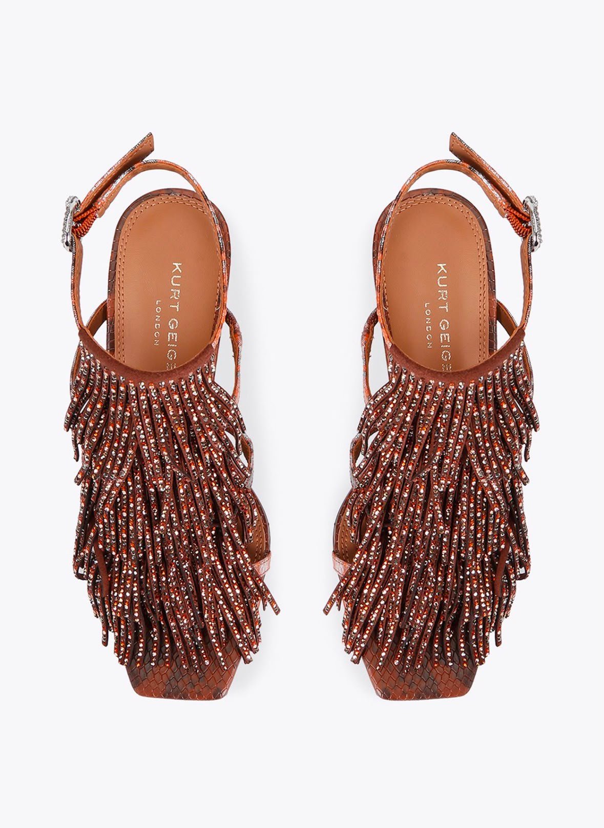 Tacchi Kurt Geiger con frange brillantinate