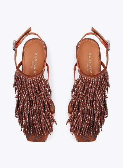 Tacchi Kurt Geiger con frange brillantinate