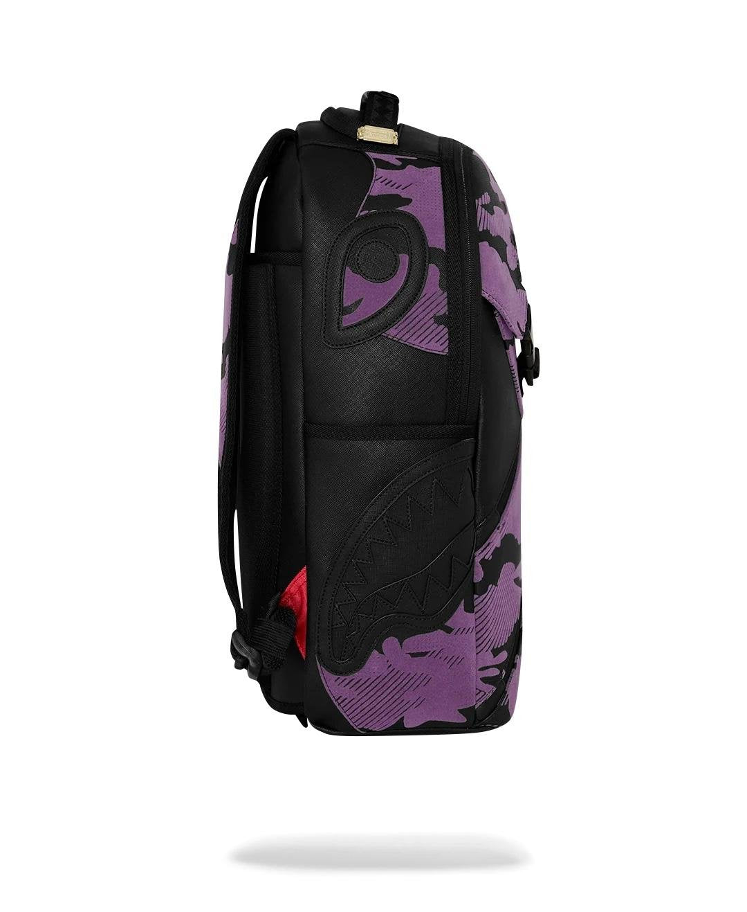 Zaino Sprayground nero PURPLE FLOCKED CAMO BACKPACK
