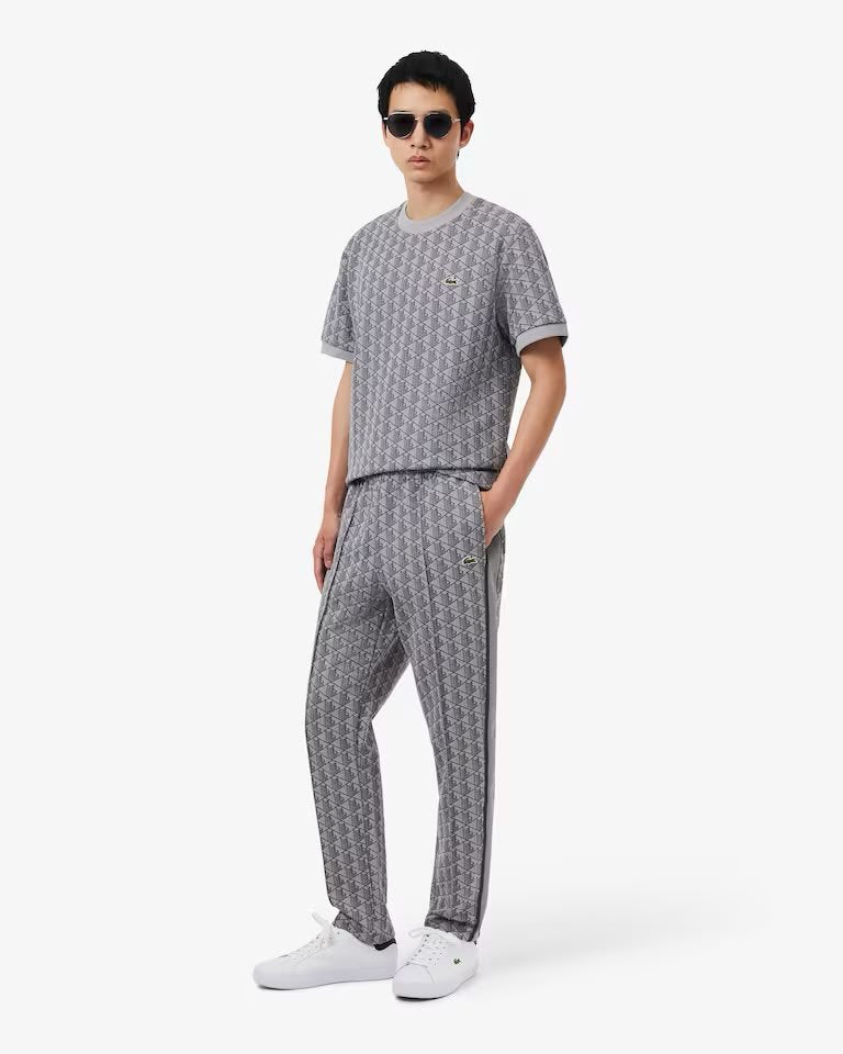 Pantalone Lacoste logato allover uomo