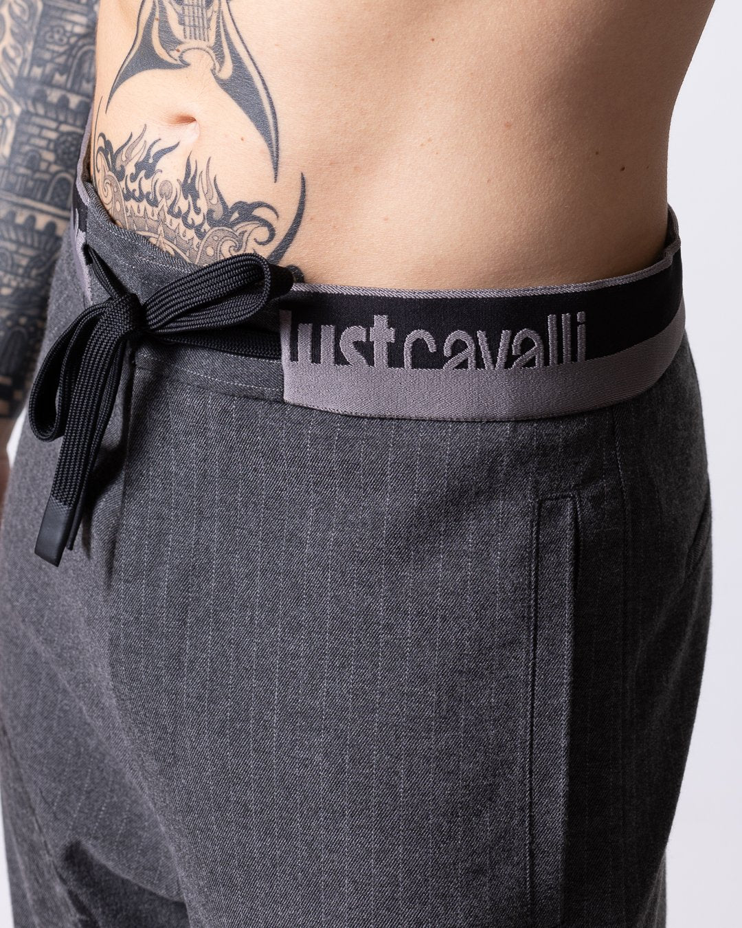 Pantalone Just Cavalli gessato in flanella uomo