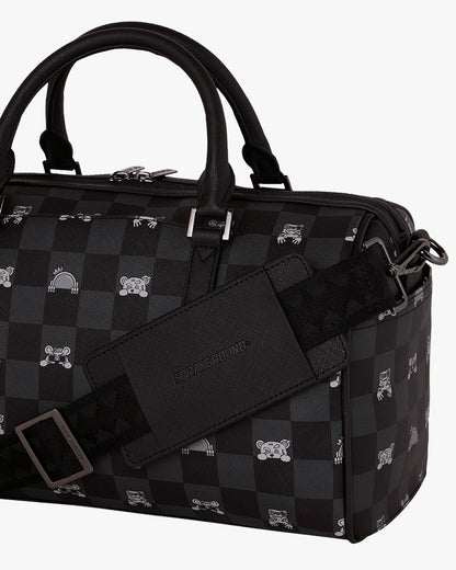 Borsa Sprayground nero GRAY PEEKING CHARACTER CHECK MINI DUFFLE