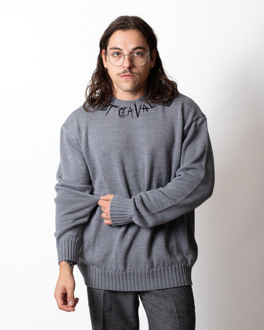 Maglia Just Cavalli girocollo con logo ricamato uomo