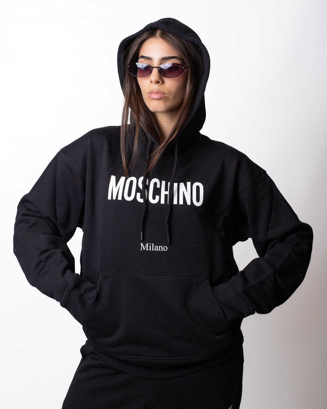Felpa Moschino con cappuccio e logo basic