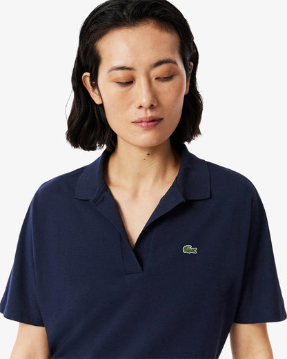 Polo Lacoste in fluido pique donna