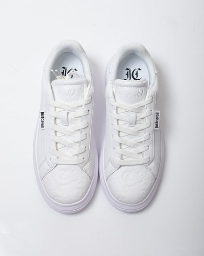 Sneakers Just Cavalli in pelle con logo jacquard uomo