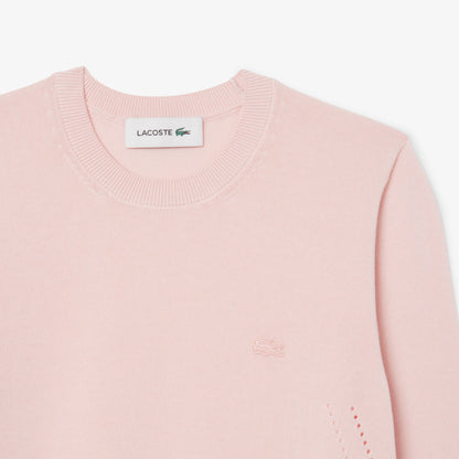 Maglia Lacoste girocollo con logo tonal donna
