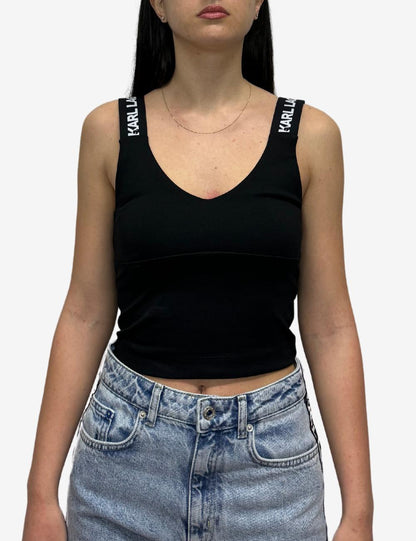Top Karl Lagerfeld Jeans con spalline logate donna