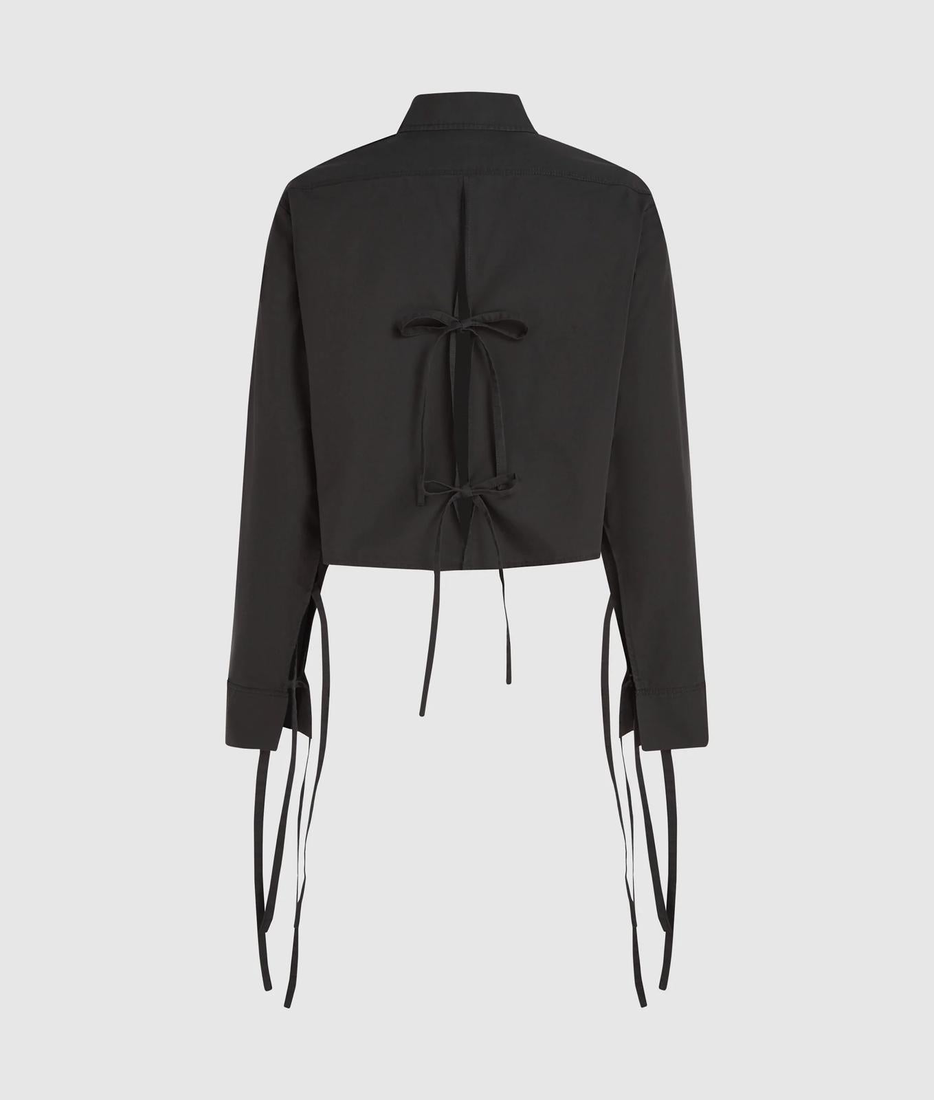 Blusa Karl Lagerfeld Jeans cropped con laccetti donna