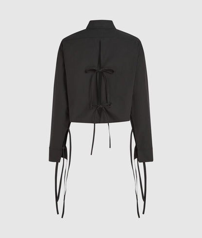 Blusa Karl Lagerfeld Jeans cropped con laccetti donna