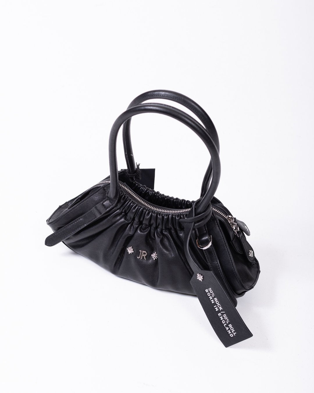 Borsa John Richmond mezzaluna con borchie e logo