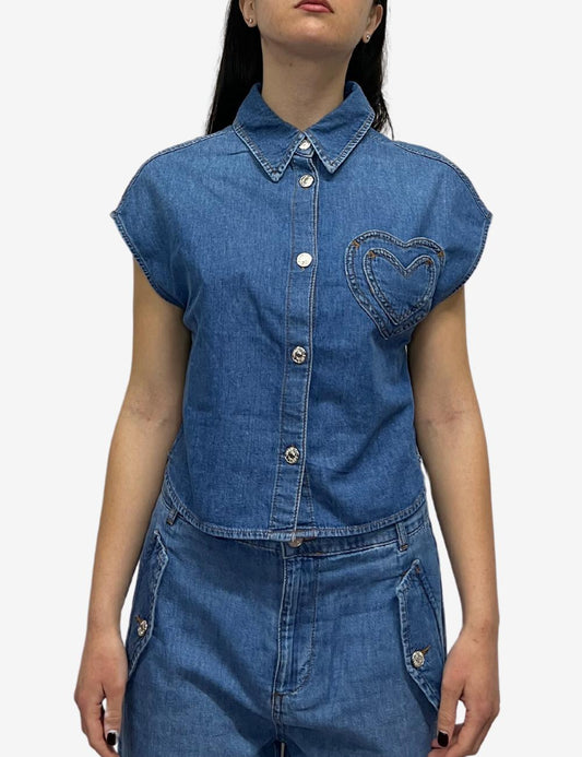 Camicia Moschino jeans con taschino a cuore donna