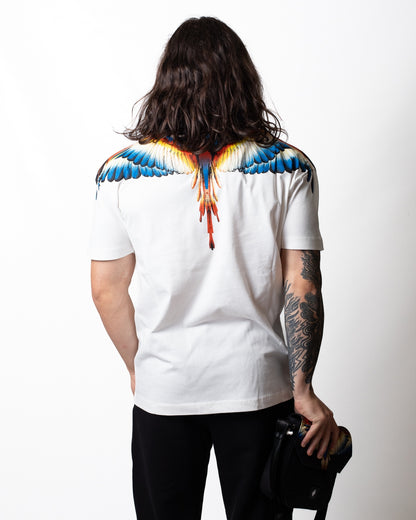 T-Shirt Marcelo Burlon con logo wings colorfull uomo