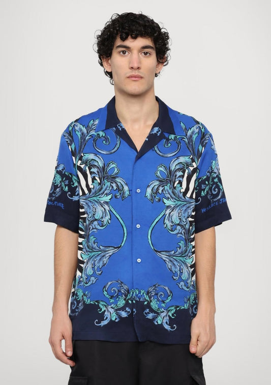Camicia Versace Jeans Couture "Zebra Barocco" in twill uomo