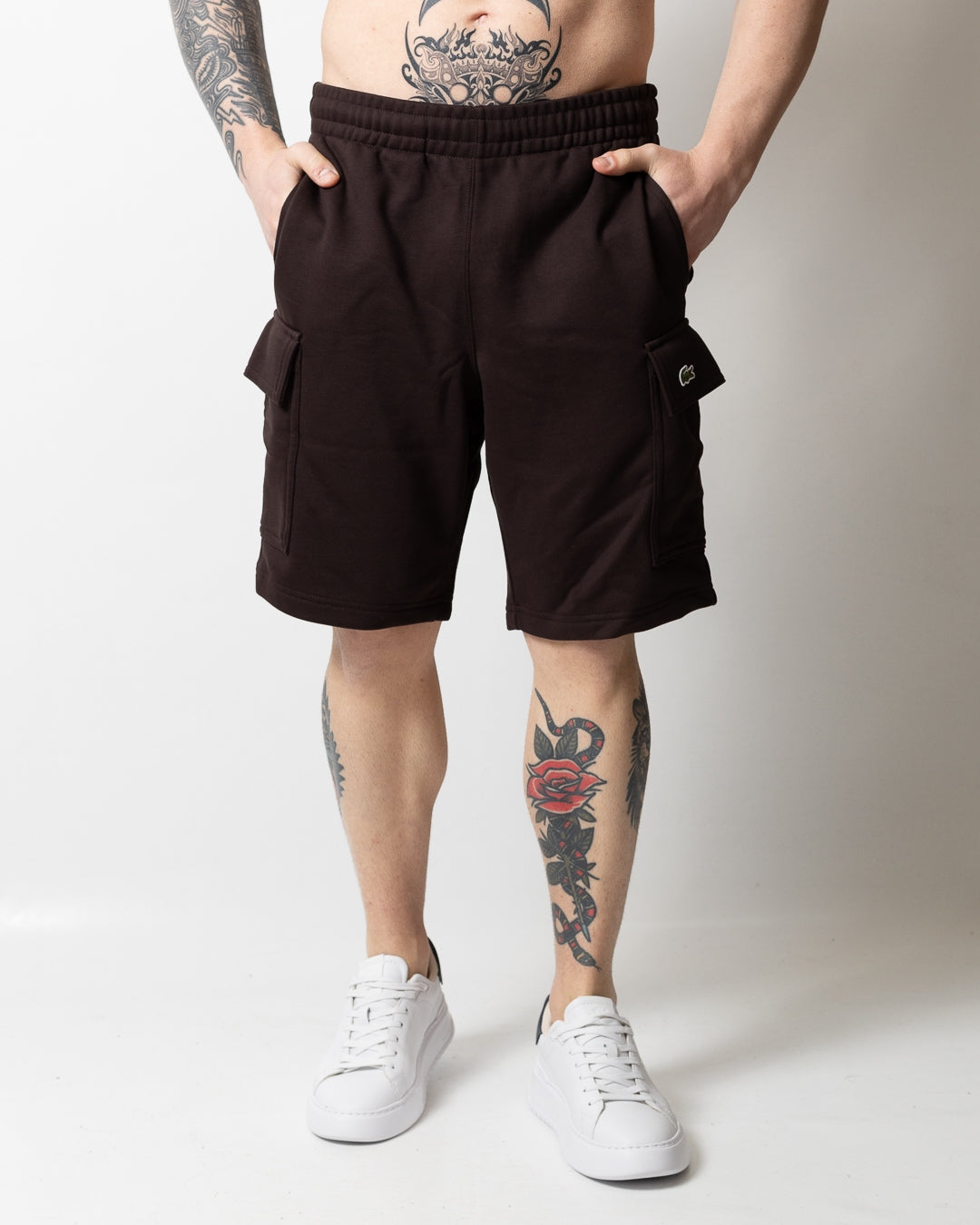 Bermuda Lacoste cargo in felpa uomo