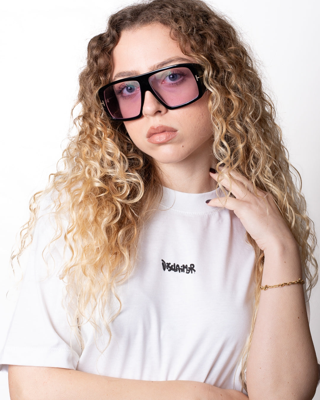 T-Shirt Disclaimer cropped con stampa "Star" donna