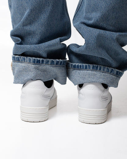 Sneakers Moschino in vera pelle classic design uomo
