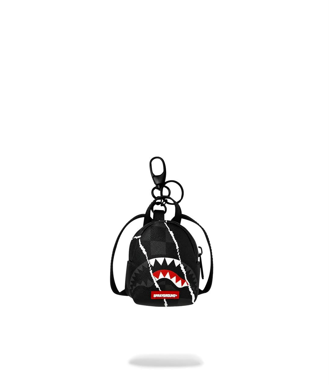 Portachiavi Sprayground nero CENTER RIP REVEALING GRAY CHECK BACKPACK KEYCHAIN