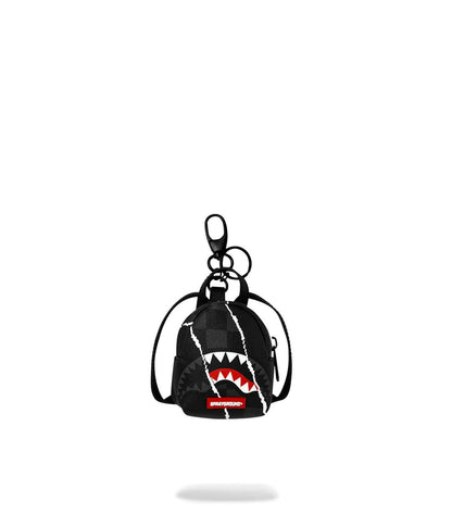 Portachiavi Sprayground nero CENTER RIP REVEALING GRAY CHECK BACKPACK KEYCHAIN